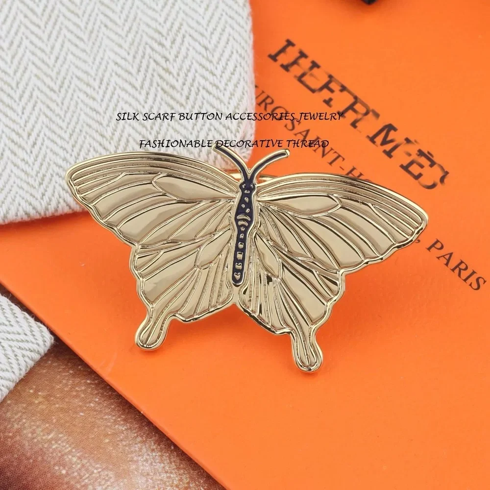 Golden Butterfly Scarf Ring